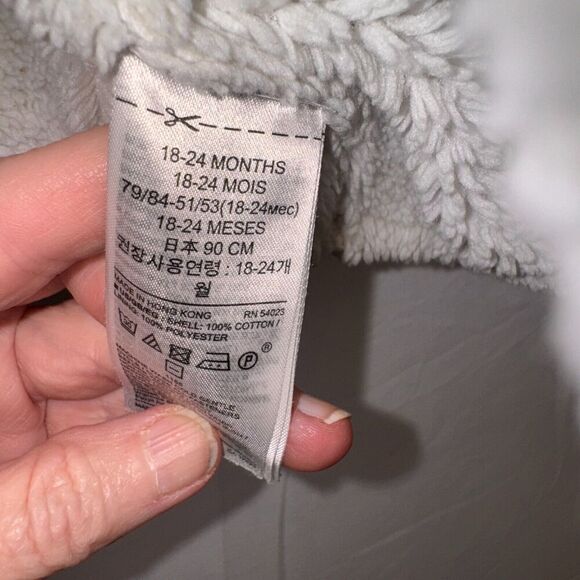 Gap Baby Boys Girls Brannan Bear Ears Hooded Sweater Gray Button-Up Sz 18-24M - Picture 5 of 5